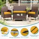 3 Pack of Outdoor Seat Cushion Replacement Set Suitable for 4 Pieces of Wicker Rattan Furniture Terrace Guest Set Sofa Chair (36x18x2, 18x18x2), Only Cover