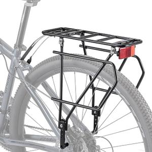 CXWXC Rear Bike Rack with Basket - Bike Cargo Rack for Disc Brake/Non-Disc Brake Mount - Bicycle Pannier Rack, Touring Carrier Rack fit 26”-29” and 700c