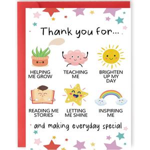 YiKaLus Thank You Card, Blank Inside, 8 x 5.3 Inches, 300gsm Linen Cardstock, Includes Envelope
