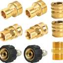 Hourleey Pressure Washer Adapter Set, Quick Disconnect Kit with M22 Metric Male Thread Quick Connector, M22 Swivel to 3/8'' Quick Connect, 3/4" to Quick Release, M22 to M22 Convert, 9 Pack