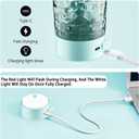 FANS-ONE Electric Shaker Bottle, 24oz Lockable Blender Cup Electric Protein Shaker Bottles, Tritan USB C Rechargeable Mixer, Portable Shaker Cups for Protein Shakes for Men Women, Water Blue