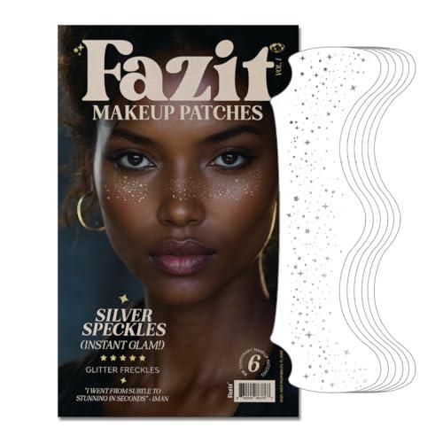 Fazit Makeup Patches - Silver Speckles - Glow Up Make-Up Patches - Cute Glitter Makeup Accessories for Women - Cosmetic Glitter for Face 3pcs
