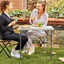 KAIHAOWIN Square Folding Table-31.5"x31.5" Plastic Card Table with Foldable Legs Portable Small Utility Table for Indoor Outdoor -White