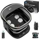 Puboo Collapsible Foot Spa Bath with Heat, Remote & Timer, 16 Massage Balls, Support Rods  Heated Pedicure Soaking Tub for Stress Relief, Great Gift for Family and Friends (Black)