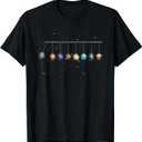 Funny Planets Planetary System Solar Pendulum Graphic T-Shirt, Large