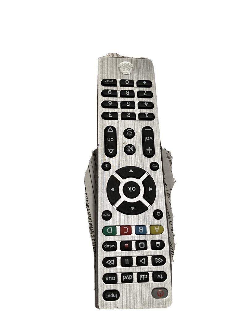 GE Universal Remote Control for Samsung, Vizio, LG, Sony, Sharp, Roku, Apple TV, TCL, Panasonic, Smart TVs, Streaming Players, Blu-ray, DVD, 4-Device, Silver, 33709