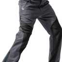 Moosehill Men's Snow Ski Pants Water Resistance Fleece Lined Softshell for Winter Outdoor with Zippered Bottom Legs (32W x 30L, Grey)