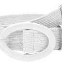 WHIPPY Women Straw Woven Elastic Stretch Waist Belt, Boho Braided Skinny Dress Belts for Women (M: Fit Waist Size Below 35 Inches, White)