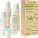 300PCS 3 OZ Bathroom Cups 100% Compostable Biodegradable Eco Friendly Cups Small Cups Disposable Mini Mouthwash Cups for Bath Rinse Cup Shot Disposable Cups for Drinking Washing Cups (Compostable Plant-Based Material)