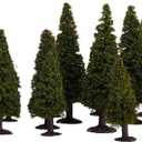15pcs Green Scenery Landscape Model Cedar Trees