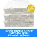 Reli. 100 Pack | 10"x6.75"x12" | Large White Paper Bags w/Handles | Ideal for To Go/Take Out/Restaurant Bags with Handles, Shopping, Retail, Gifts | 25% larger than 10"x5"x13"