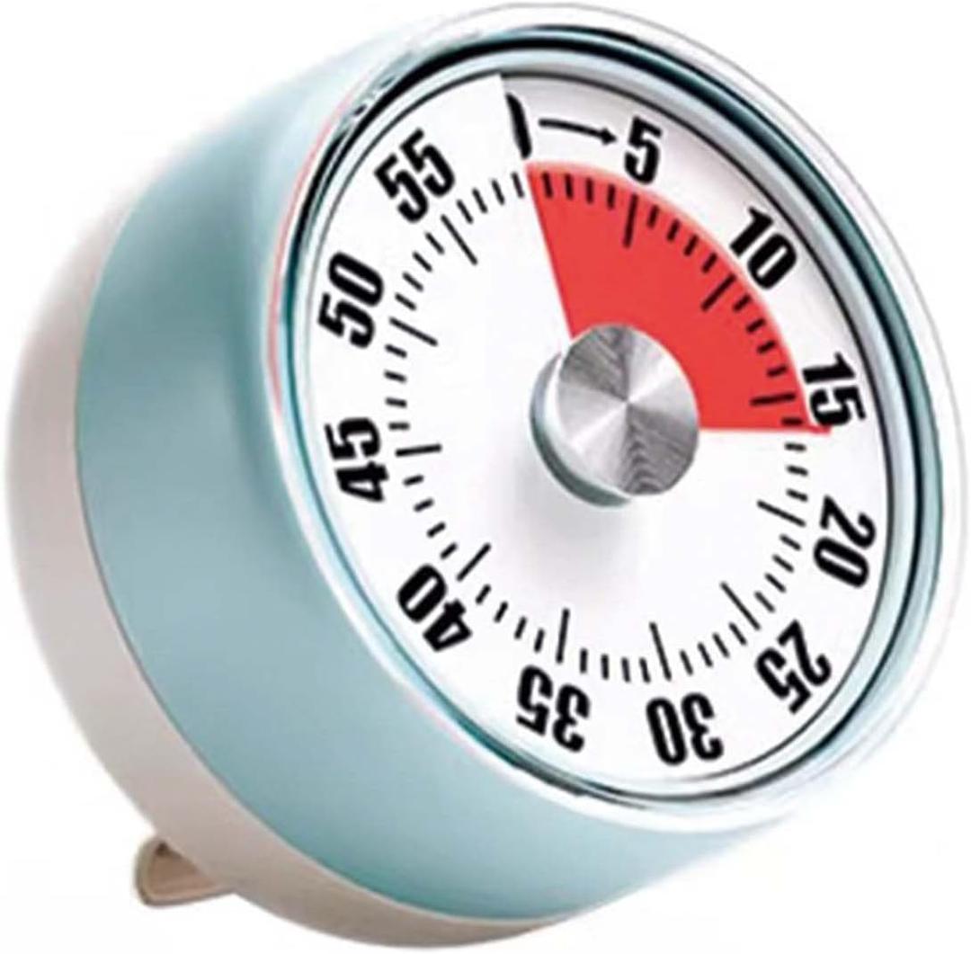 Kitchen Timer,Visual Timer,100% Mechanical Desk Timer,No Batteries Required,Magnetic Stand Back,Kitchen timers for Cooking,lso Magnetic for Classroom, Homeschooling Study Tool, Task Reminder.