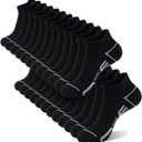 12 Pairs Mens Ankle Socks Athletic Casual Low Cut Short Socks for Men With Tab Shoes Size 6-12 (Black)