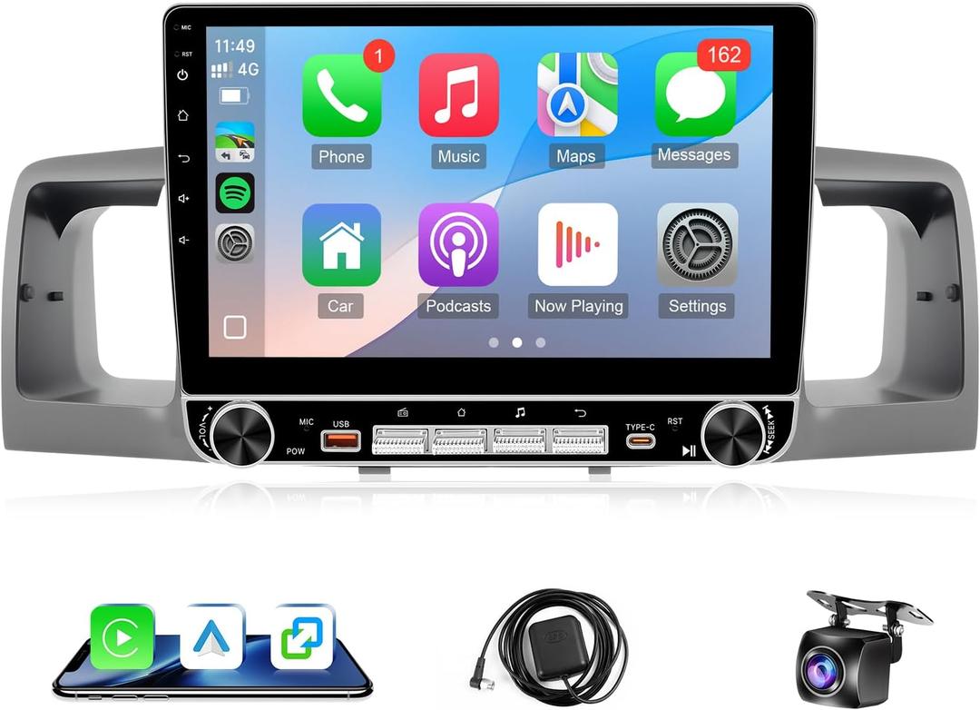 Leadfan 4+64G Car Radio for Toyota Corolla 2003 2004 2005 2006 2007 2008 Wireless Carplay Android Auto, 10.1 Inch Touchscreen for Corolla Stereo GPS WiFi Bluetooth SWC+Backup Camera Knob Button