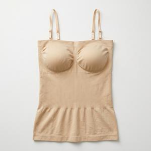 Women's Seamless Tummy Control Shapewear Camisole with Built-In Padded Bra & Adjustable Straps - Beige, XXL