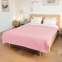 Electric Heated Blanket Queen Size 84"x90" - Coral Fleece & Sherpa Fabric Dual-Sided, 4 Heat Settings & 10 Hours Auto Off, Soft Warming Throw for Home, Office, or Bed, Machine Washable, Light Pink