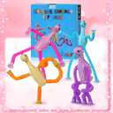 2 x 4PCS Dinosaur Pop Sensory Tube,Airplane Travel Toys for Toddlers Kid Boys Girls Year Old Ages 3+ ADHD Autism Plane Road Trip Activities Essential Suction Cup Pop Dino Fidget Toys Autistic Gifts