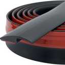 Carpet Floor Transition Strip 10Ft, Self-Adhesive Carpet to Tile Transition Edging Trim Suitable for Doorways Threshold, Cover Height Within 5mm Black