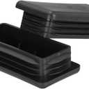 uxcell 10 Pcs Plastic Hole Plugs, 3.94"x1.97"(100x50mm) Rectangular Ribbed Tubing End Caps Fit 2-4.5mm Tube Thick, Furniture Leg Inserts for Metal Tubing Chair Table Legs