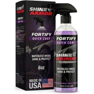 Car Wax Spray and Ceramic Coating for Cars - 3 in 1 Waterless Car Wash and Detailing - Quick Effect Coating Agent for Car - High Gloss Car Coating Spray, Shiny Car Stuff by Shine Armor - 8FlOz