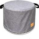 Round Fire Pit Cover for Bonfire Fire Pit Cover 19.5 Inch, Bonfire Cover Waterproof 20 Inch,Bonfire Fire Pit Accessories Outdoor Heavy Waterproof Protective Round (Grey)