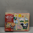 Melissa & Doug Farm Animals Sound Puzzle - Wooden Peg Puzzle with Sound Effects ( 2 Pack)