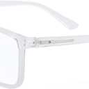 MARE AZZURO Oversized Square Reading Glasses Men Large Readers Big Face 1.00 1.25 1.50 1.75 2.00 2.25 2.50 2.75 3.00 3.50 4.00 5.00 6.00 (Transparent, 5.0)