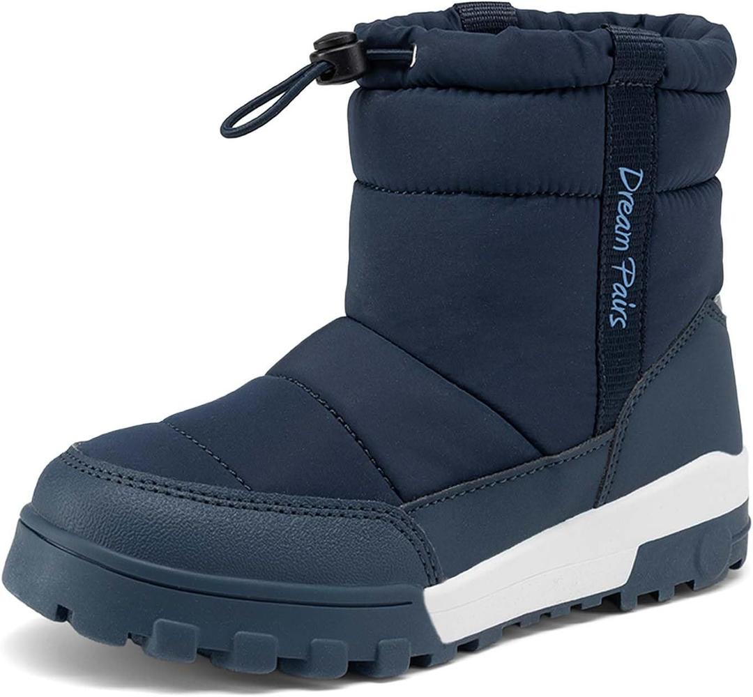 DREAM PAIRS Boys Girls Winter Snow Boots Slip Resistant Outdoor Cold Weather Boots with Faux Fur Lining (6 Big Kid, Blue)