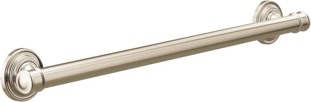 Moen YG6424NL Bathroom Safety 24-Inch Stainless Steel Traditional Bathroom Grab Bar, Polished Nickel