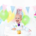 2 x Half Birthday Party Crown for Babies, Glitter 1/2 Birthday Rainbow Crown Hat Cute 6 Months Decorations for Party Photo Prop