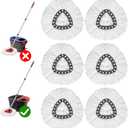 Mop Replace Head Compatible with Ocedar Mop Heads Replacements, Mop Refill Compatible with O-Ceda EasyWrin Spin Mop Head Replacement 1-Tank System Only, 6 Refills