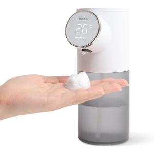 mooas Soft Bubble Automatic Hand Soap Dispenser 320ml/11oz, Rechargeable Foaming soap Dispenser, IPX4 Waterproof, Touchless Bath Kitchen Countertop soap Dispenser, Gifts for Women