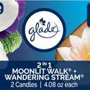 Glade 1-Wick Scented Candle Jar, 2in1 Moonlit Walk & Wandering Stream, Air Freshener Infused with Essential Oils, 4.08 Oz, 2 Count