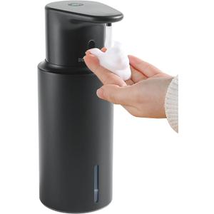 Automatic Foaming Soap Dispenser Touchless, 304 Stainless Steel Bottle Body & 16.2oz/480ml,USB Rechargeable, 3 Adjustable Liquid Levels, IPX7 Waterproof, for Kitchen Bathroom, Black