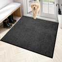 PURRUGS Dirt Trapping Door Mat 48" x 48", Non-Slip Machine Washable Entryway Rug, Dog Doormat, Indoor Front Door Mat, Super Absorbent Entry Rug for Muddy Shoes & Paws, Charcoal
