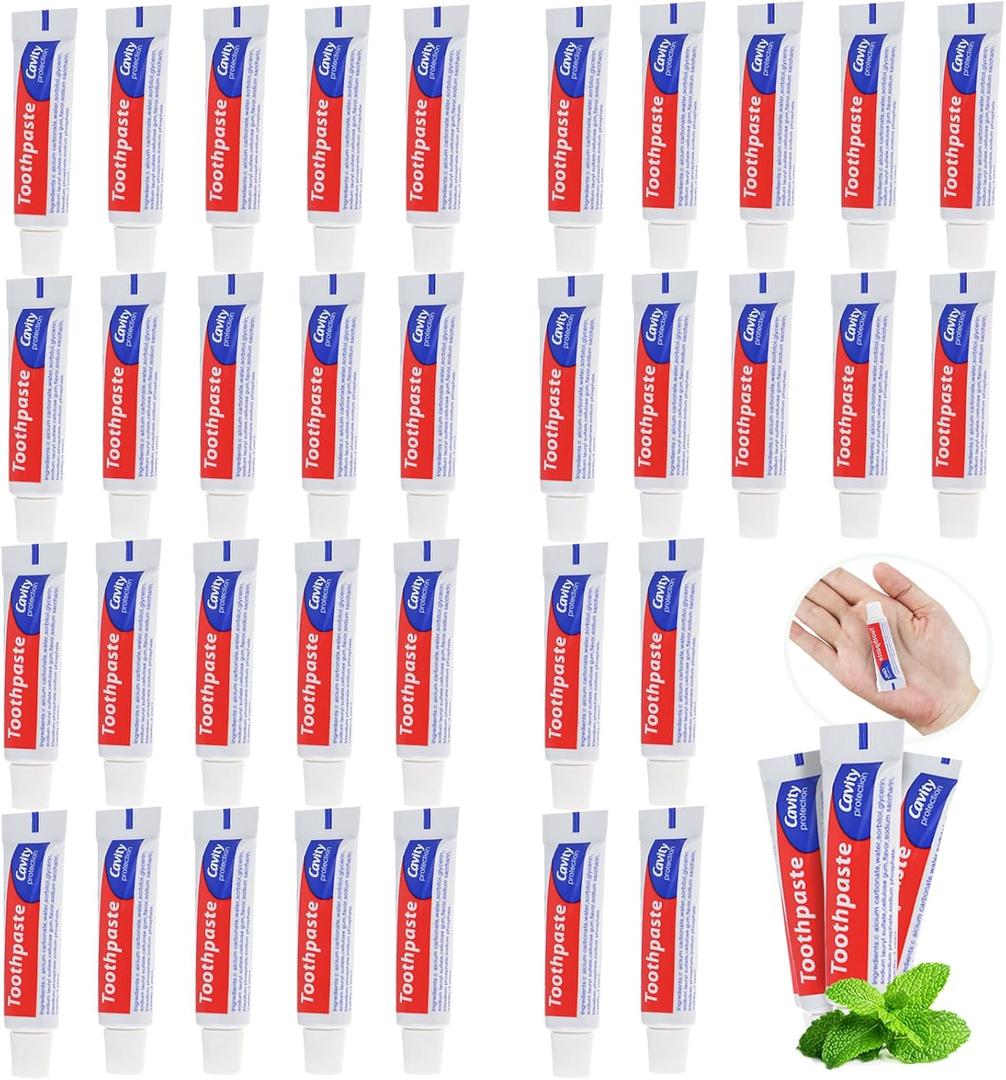 100 Tubes Bulk Travel Size Toothpaste,0.176 oz Extra Small Toothpastes Travel Size Bulk Mint Mini Disposable Toothpaste for Hotel,Guests,Homeless,Charity(Too Small, Only Good for Single Use)