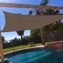 Outdoor Sun Shade Sail Rectangle Canopy Cover for Patio Garden Deck Yard (Brown)