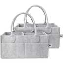 Mr. Pen- Baby Diaper Caddy Organizer, 2 Pack, Gray, Baby Caddy Organizer with Handle, Compact Size, Collapsible & Portable: Baby