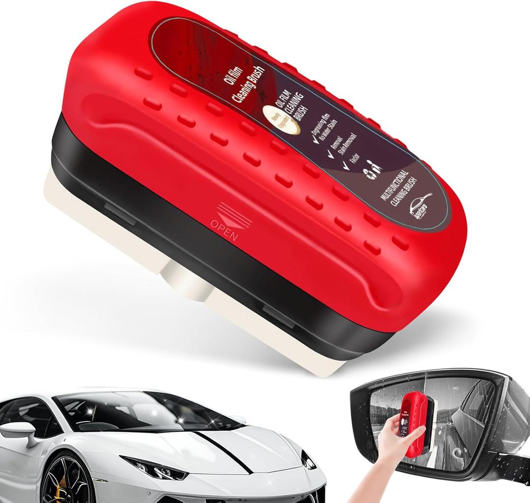Automotive Oil Film Cleaning Brush, Car Glass Oil Film Cleaner Brush, Oil Repellent Film for car Windows, Improves Clarity and Visibility,Oil Film Cleaning Emulsion,universal glass cleaning wipe Board