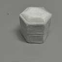 BLUTETE Hexagon Velvet Jewelry Single Slot Ring Box Engagement Wedding Box Keepsake Box Bridal Photo Ring (White)
