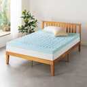 Mellow 4 Inch 5-Zone Memory Foam Mattress Topper, Cooling Gel Infusion, Dorm Essentials, Short Queen Blue