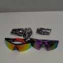 ZOSIMP Unisex Sports Sunglasses UV400 Protection Shatterproof Lenses Windproof Lightweight Frame for Running Cycling Mountain Climbing Outdoor Activities, Red and Purple