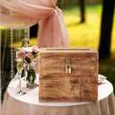 Wedding Card Box with Lock and Card Slit 12"X10"X4.5"- Distressed Gift Wishing Well Card Box for Weddings, Receptions, Birthdays, Graduations, Baby Showers, Honeymoon Funds (Burnt)
