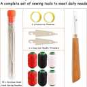 2 x 37PCS Sewing Tool Set,Needles Thread Hand Repair Tools,Complete Needle and Thread Kit for Hand Sewing,Portable DIY Sewing Tool Set for Beginners and Professional Crafters
