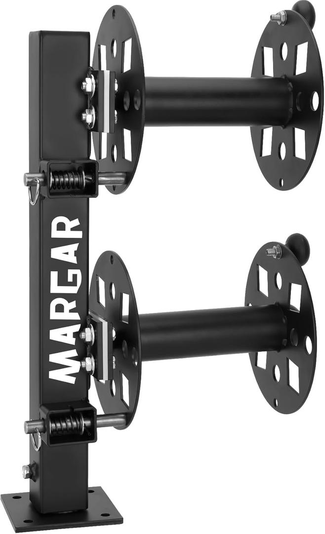 Heavy Duty Double Welding Cable Lead Reel, 360-degree Adjustable Swivel Base, 10 Reel, Accommodates 150 Feet of 1/0 and 125 Feet of 2/0 Cable