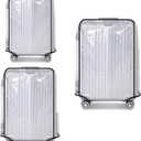 Clear PVC Luggage Cover Protectors - Transparent Waterproof Suitcase Sleeve for 20"+24"+28" Wheeled Suitcases (3PCS)