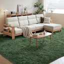 FinRec Green Rugs for Living Room Bedroom, 3x5 Feet Fluffy Fuzzy Shag Rug, Non-Slip Furry Shaggy Area Rug for Nursery Kids Room Dorm Room Home Decor, Indoor Floor Carpet