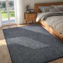 FinRec 4x6 Washable Area Rugs for Bedroom Living Room, Low Pile Thin Rug Solid Color, Non-Slip Carpet Indoor for Home Decor (Grey)