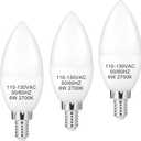 B11 LED Light Bulb E12 Candelabra Light Bulbs Candelabra Bulbs 60W Equivalent 2700K Small Base Chandelier Bulb 600 Lumen for Ceiling Fan (3, Soft White)