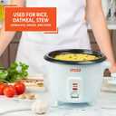 IMUSA Mini Electric Rice Cooker 6 Cup Cooked 3 Cup Uncooked Ceramic Nonstick Pot, Small Multi Cooker for Rice, Quinoa, Oatmeal, Stew Keep Warm Compact for Dorm RV Kitchen